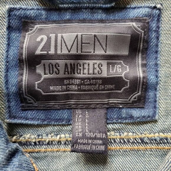 2x Forever 21 Denim Trucker Jackets - Sz L - Picture 8 of 9